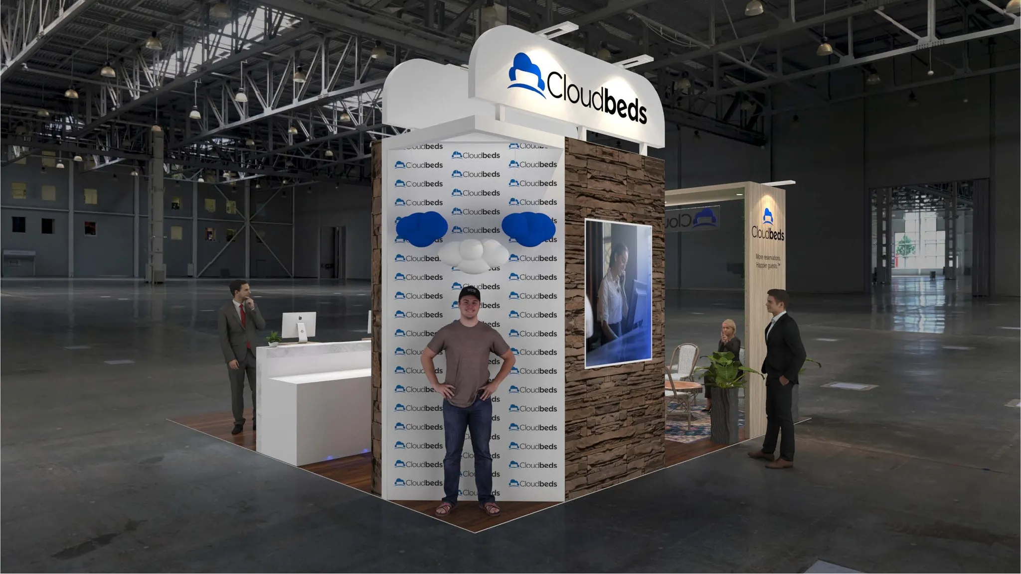20x20 Island booth design by Reaction Space